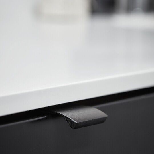 Greep Edge Straight  Mat zwart geborsteld