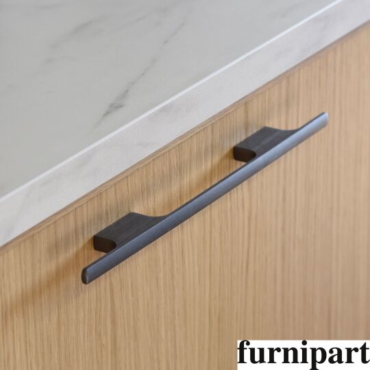 Greep Tau 10x160x286mm Mat zwart geborsteld