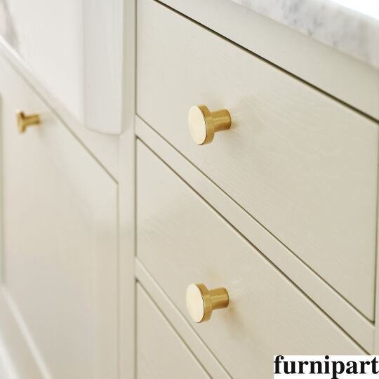 Knop Dot Ø30mm H-26mm Onbehandeld glimmend messing