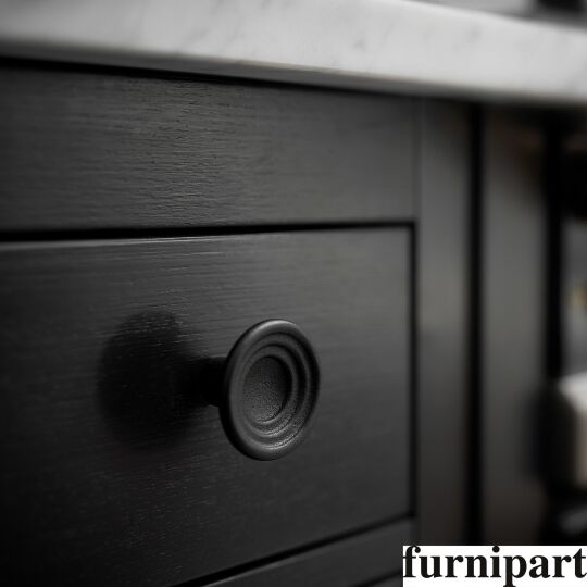 Knop Tol Ø 46mm H-30mm oud zwart