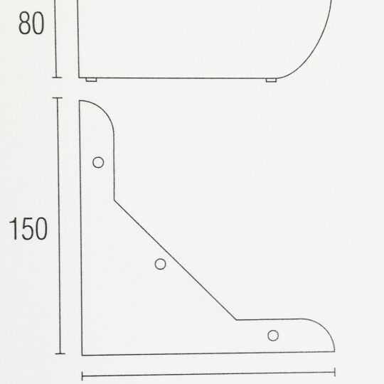 Meubelpoot 80mm aluminium geborsteld plaat