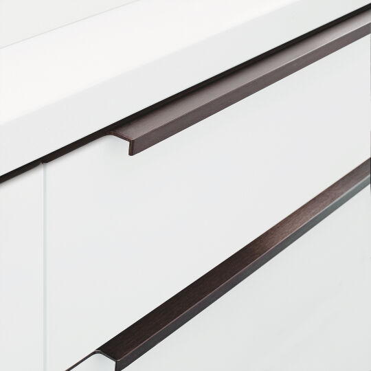 Platte infreesgreep 996mm donker brons geborsteld