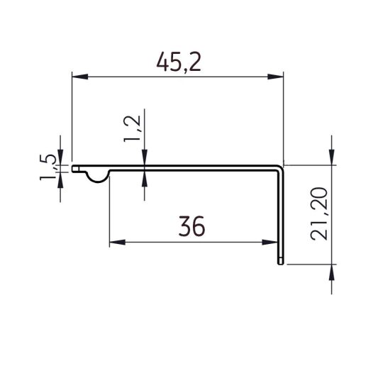 Profiel Minimal 45x32x60mm Mat zwart geborsteld